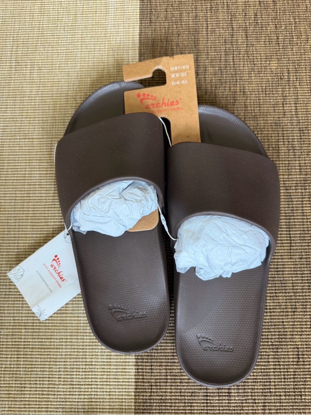 NWT Archies Arch Support Slides US Men’s 11 / US Women’s 12 Brown